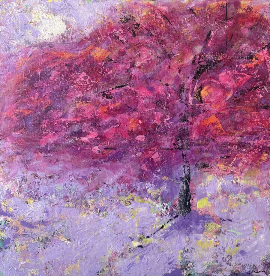 Pink Tree Painting By Gemma Yates - Acrylic On Canvas 2026