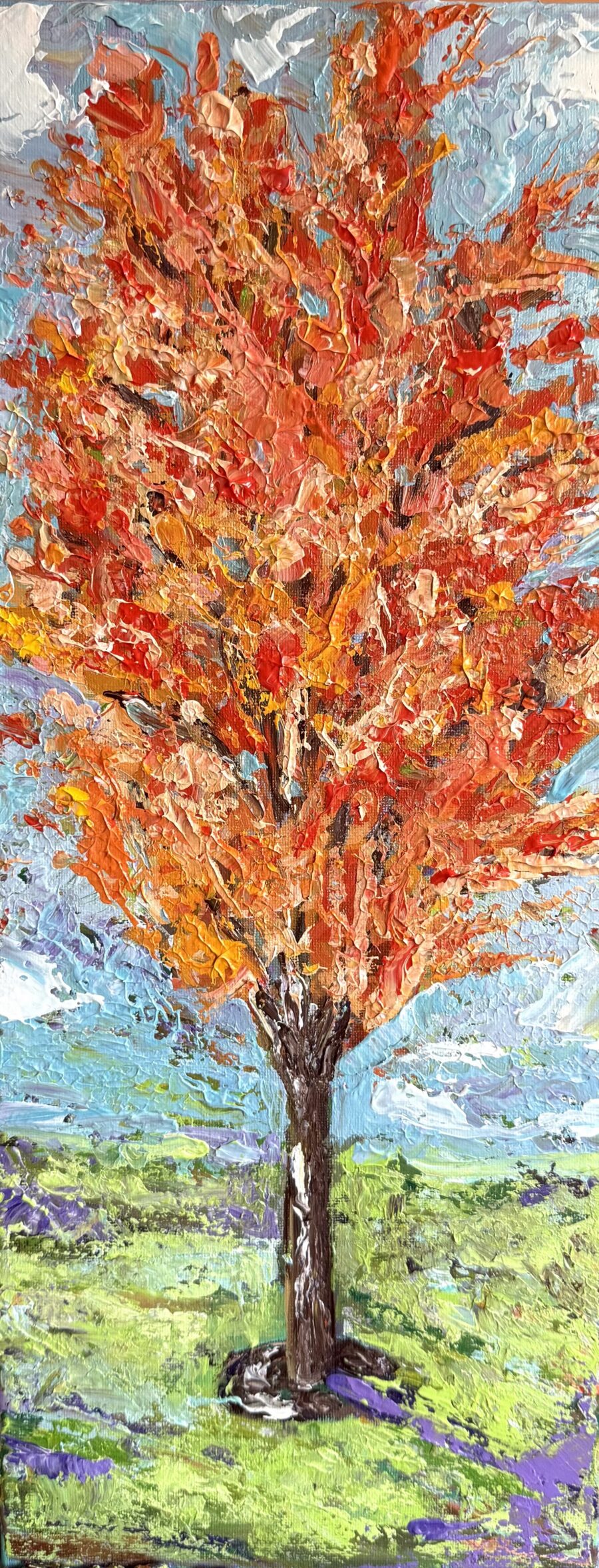 Orange Tree Painting - Acrylic ON canvas painting By Gemma Yates - UK Artist